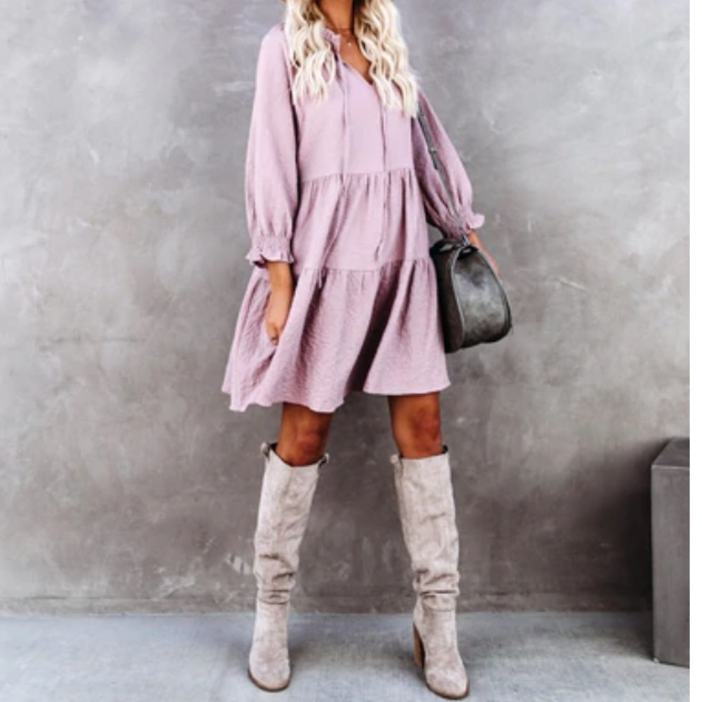 Pocketed Tiered Babydoll Dress